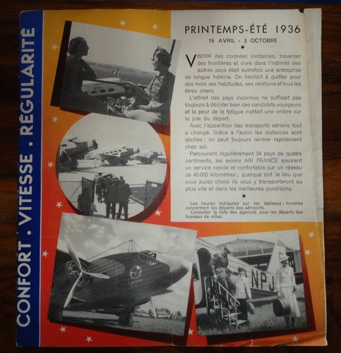 Tarif Plakat Vinci Air France 1936 Flugdienst Indochina Algier Agostini - Bild 11 von 15