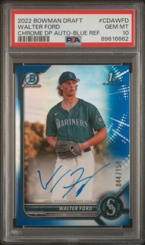 2022 Bowman Draft - Chrome Draft Pick Autographs Walter Ford #CDA-WFD Blue...
