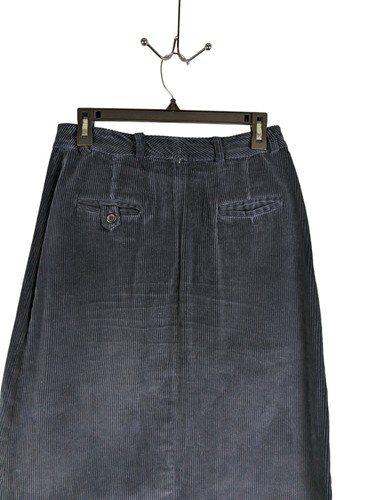 Vintage Ann Stevens Navy A-line Midi Length Corduroy Skirt Size 13/14 Lagenlook - Picture 8 of 10