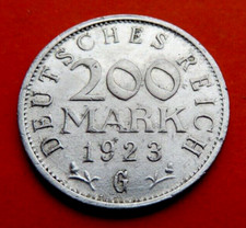 Très Belle  Pièces  de  200  MARK  DEUTSCHES  REICH  1923  G  ALLEMAGNE " Alu "