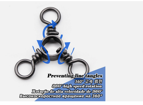 3 Way Swivel Fishing Tackle Saltwater Stainless Steel Fishing Lures Connector - Picture 24 of 37
