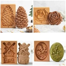 Wooden Biscuit Gingerbread Mold Cookie Cutter Molds Kitchen Supply Wood Color