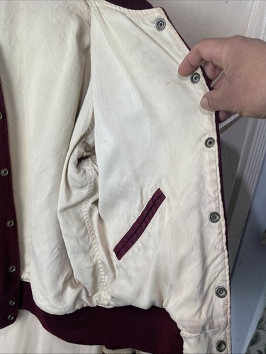 VTG 1954 Irondequit HS Indians Burgundy Wool Letterman Jacket. Rochester, NY - Picture 22 of 22