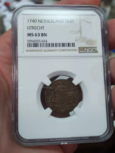 Netherlands Utrecht Duit NGC MS63 1740