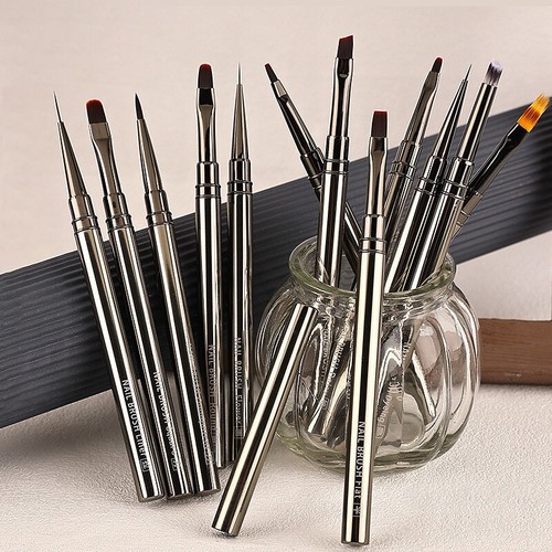 1 Pcs Nail Art Brush Pen UV Gel Painting Drawing Liner Polish Brushes - Picture 3 of 25