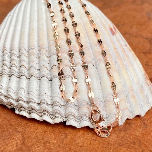 14KT Rose Gold Diamond-Cut Unique Oval Link Chain Necklace NEW Various Lengths - Picture 2 of 10