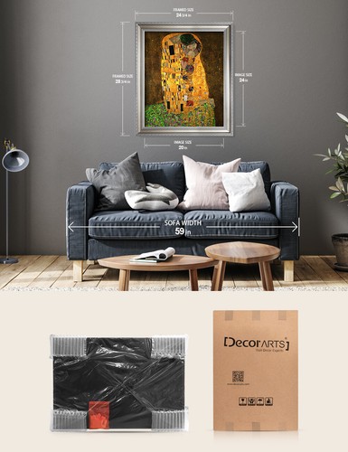 DECORARTS Der Kuss von Gustav Klimt Giclée-Drucke Canavs Kunstdruck Wandbild - Bild 72 von 73