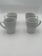 Gibson Elite White Florence Gardenia Coffee/Tea Mugs Cups Set Of 4