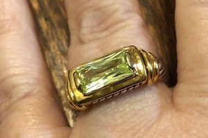 Authentic Gold plated sterling silver lemon quartz ring with tags size 8