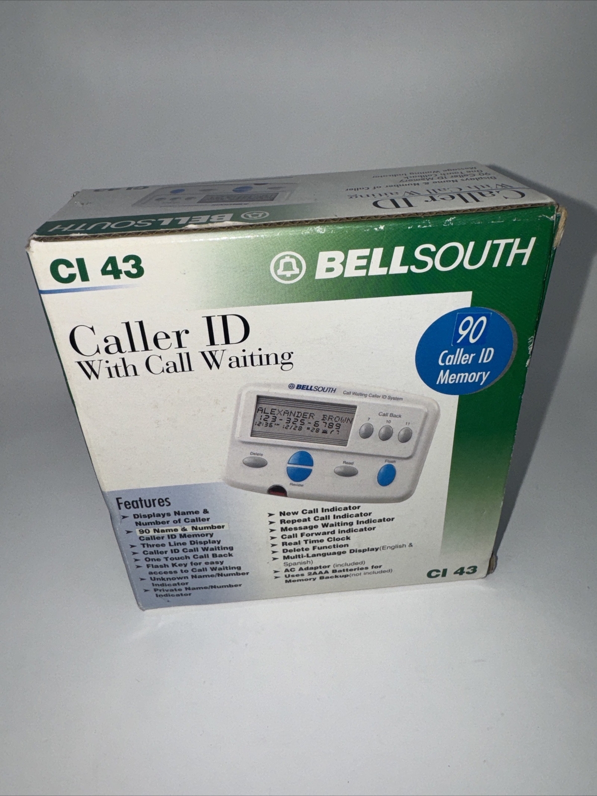 Bellsouth Caller ID with Call Waiting CI 43 90 Name & Numbers 3 Line