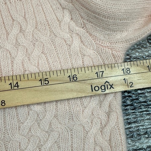 Vintage Adele Joyce Damen kleine Lammwolle Angora Mischung Pfirsich Cardigan Perlen Knöpfe - Bild 6 von 8