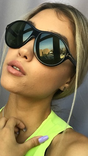 New Tom Ford TF 398 01N Tyler Black/Green Oversized Men's Women's Sunglasses - Picture 9 of 11