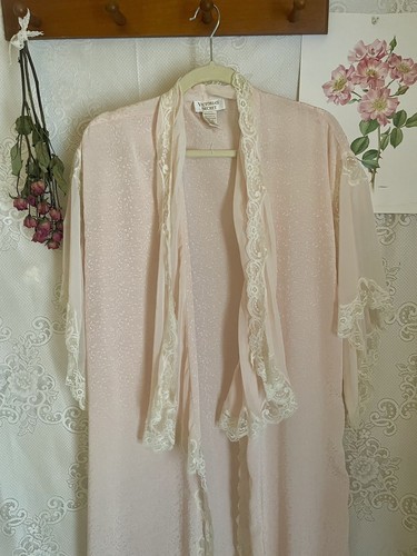 Pfirsich Victorias Secret Robe Gr. 0S Spitze lang Whimsigoth Kaftan Ballettcore Fee - Bild 4 von 5