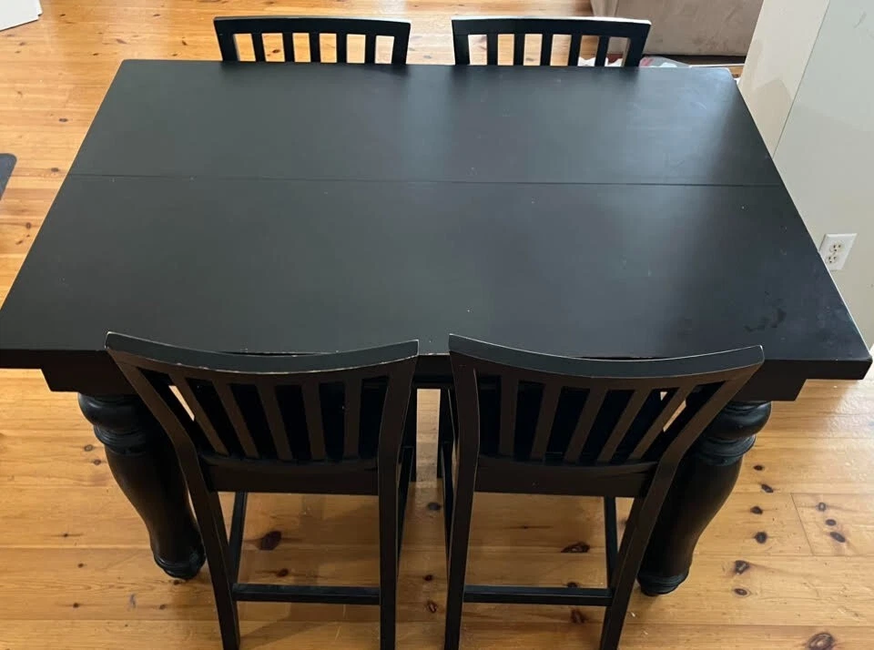 Kitchen Dining Table High Top Four Chairs (Black) from The Dump - Image 3 of 4