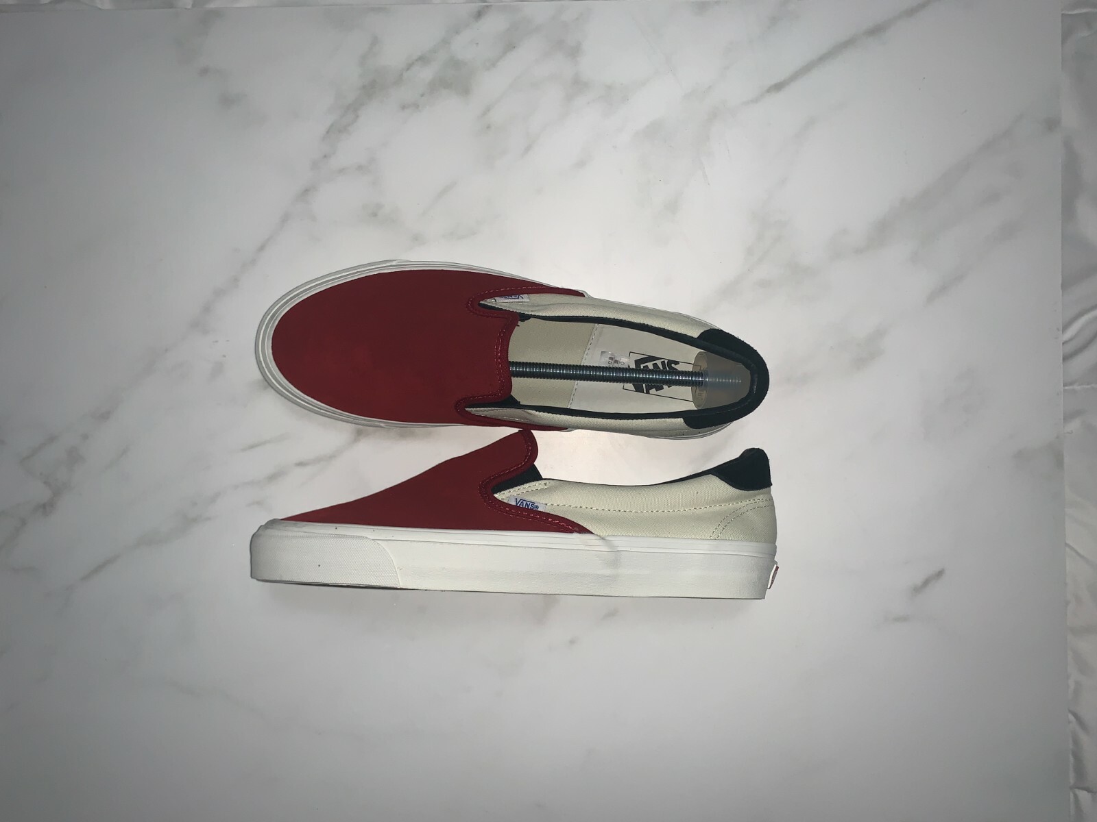 vans vault red dahlia slip on