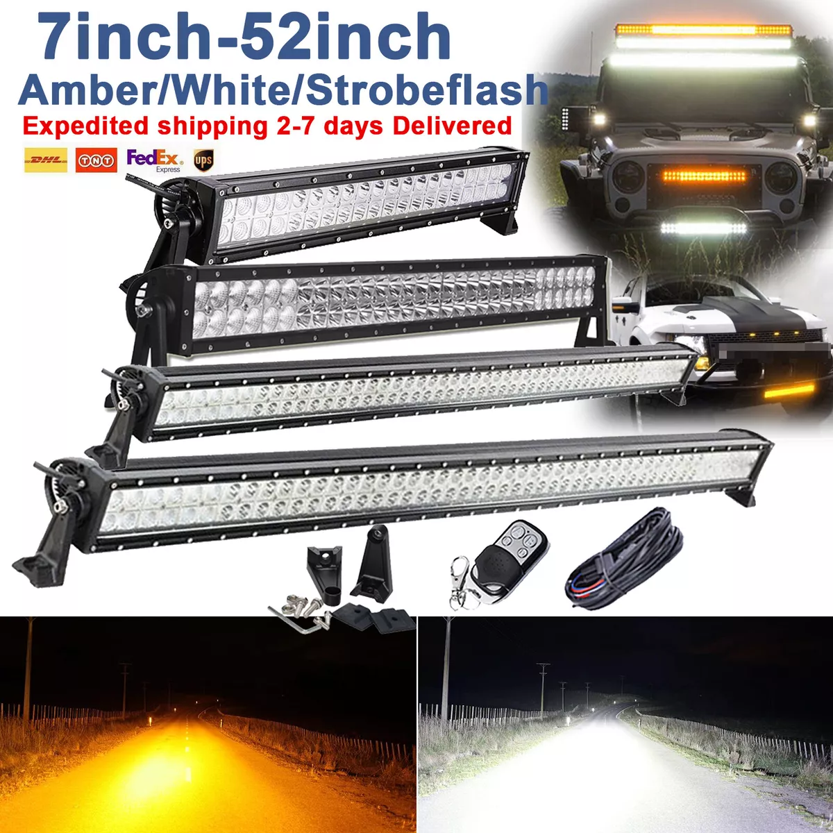 Off road led light 2024 bar with strobe