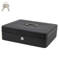Image of Time to Sparkle 6" 12" Metal Cash Box Key Safe Security Money Deposit Steel Home