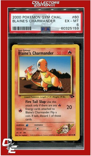 Blaine's Charmander (Unlimited) graded PSA 6 for sale on eBay