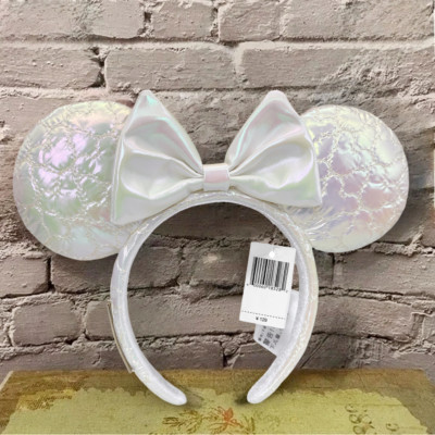 NWT Disney Parks Disneyland Simulated White Leather Mickey Ears Headband DLR/WDW - Mickey Mouse White Imitation Leather Ear Headband  main image 3