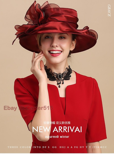 Ladies Hat Church Wide Brim Bucket Hats Women Summer Beach Foldable Sun Cap - Picture 11 of 26