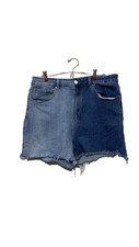 Risen Jeans high waisted denim shorts sz 2XL 2 tone summer frayed fringe