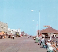 Boardwalk View Looking North Ocean City New Jersey Postcard Plastichrome
