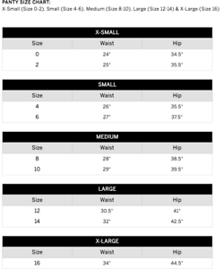 Victoria's Secret & PINK Pantie SIZE CHART (INFORMATIONAL PURPOSES ONLY ...