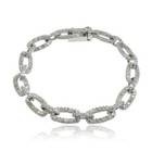 1ct Tdw Diamond Rectangle & Bar Link Bracelet in Brass