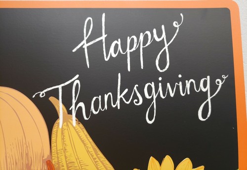 Set of 4 Same Printed Vinyl Placemats(12"x18")FALL GATHER,HAPPY THANKSGIVING,ELH - Picture 9 of 11