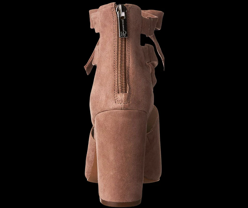 NWB Sexy Suede Open Toe Sandals Jessica Simpson Women's Kandiss Dress Pump Taupe - Image 3 of 4