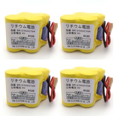 4pcs BR-2/3AGCT4A 6V PLC Battery For FANUC A98L-0031-0025 CNC Machine with Plug