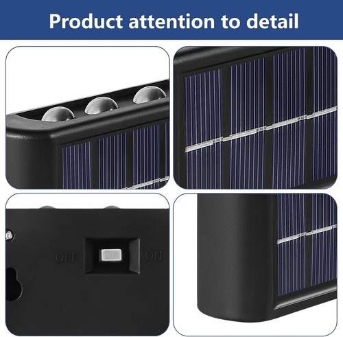 4er Pack Solar Wandleuchten, Solarleuchten für Garten im Freien, Solar LED Up - Bild 3 von 8