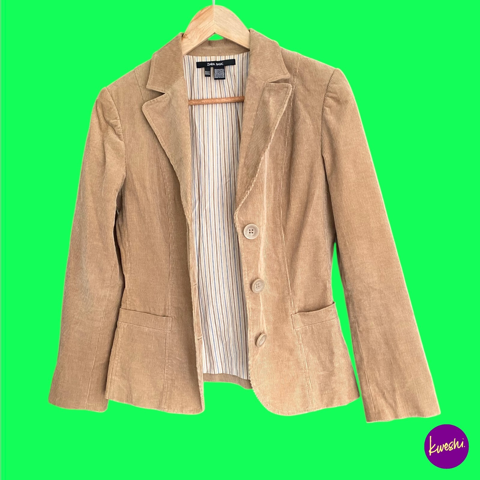 ZARA BASIC Women's Corduroy Jacket, Button Front,… - image 5