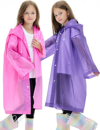 2 Pack Waterproof Raincoats for Kids Reusable,Rain Ponchos , Boys and Girls - Picture 6 of 7