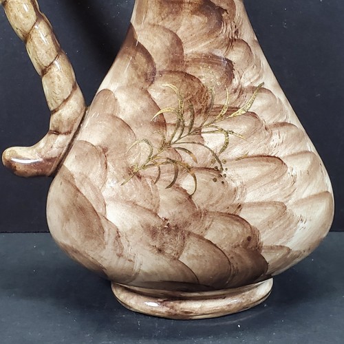 Hand Painted Porcelain Pitcher w/ Gold Accents 1950's 7.5" Landscape River VTG - Picture 5 of 11