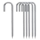 6Pcs Rebar-Stakes-12-Inch, Ground Stakes Heavy Duty for High Winds Galvanized