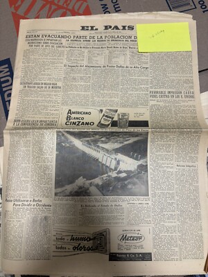 Vintage 1959 El Pais Uruguay Foreign Newspaper Complete Fidel Casto Print Ads