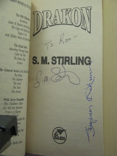 1st,signed by 2(author,artist), Draka 4: Drakon by S. M. Stirling (1996) SF mmpb - Picture 3 of 4