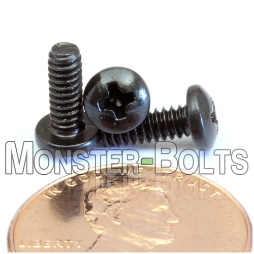 #4-40 Phillips Pan Head Machine Screws - SAE Coarse Thread, Steel w/ Black Oxide - Picture 2 of 27