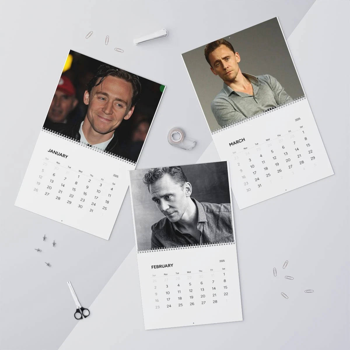 Tom Hiddleston  2025 Wall Calendar
