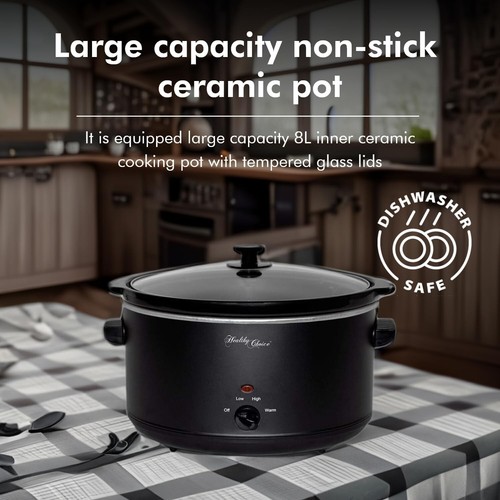 Healthy Choice 8L Slow Cooker - Black (SC800) - Picture 6 of 7