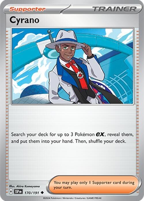 Pokémon Near Mint Scarlet & Violet Surging Sparks Reverse Holo Cyrano 170/191