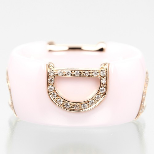 Damiani D icon Ring K18 Pink Gold/diamond/ceramic #6.2(US Size) 8.8g Women - Picture 8 of 10