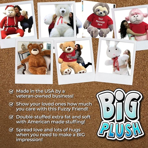 Giant Stuffed Puppy Dog Heart on Butt, 5 Feet Long Soft Large Plush Brown - Picture 12 of 12