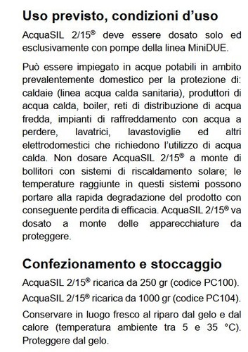 PC100 ACQUASIL 2/15 4 SACCHE X 250G ANTICORROSIVO ANTINCROSTANTE POMPE MINIDUE - Foto 7 di 7