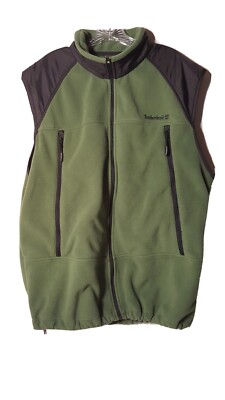 Timberland Men's fleece Weathergear Vest Green \u0026 Black XL/TG RN 76382 | eBay