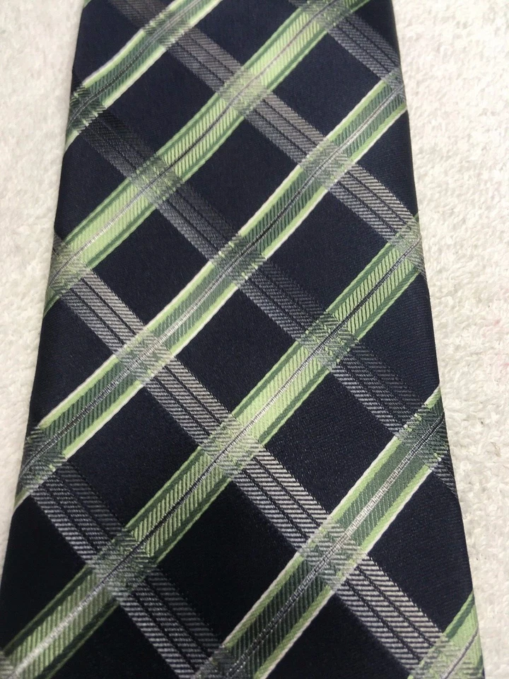 CORBATA CROFT AND BARROW HOMBRE AZUL MARINO CON VERDE Y GRIS 3,25 X 61 Foto 3 de 4