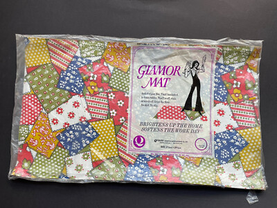 WOW! Rare VINTAGE GLAMOR MAT Vinyl Rubber Foam KITCHEN BATHROOM Retro NEW~ MCM
