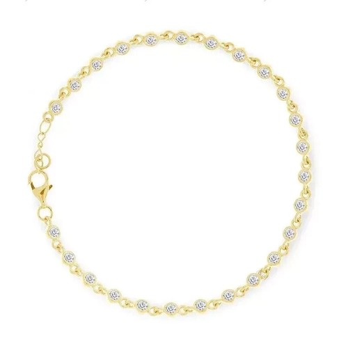 Beautiful 2.50Ct Natural Certified Diamond Tennis Bracelet Bezel Set 14k Gold - Picture 8 of 15