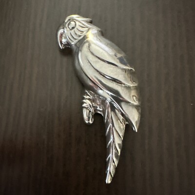 Vintage Large SS 925 Parrot Brooch-Pin-Pendant Mexico